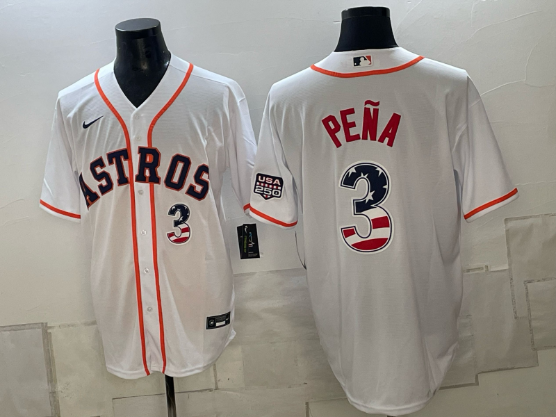 Men 2026 Houston Astros #3 Pena white MLB Jerseys 091202